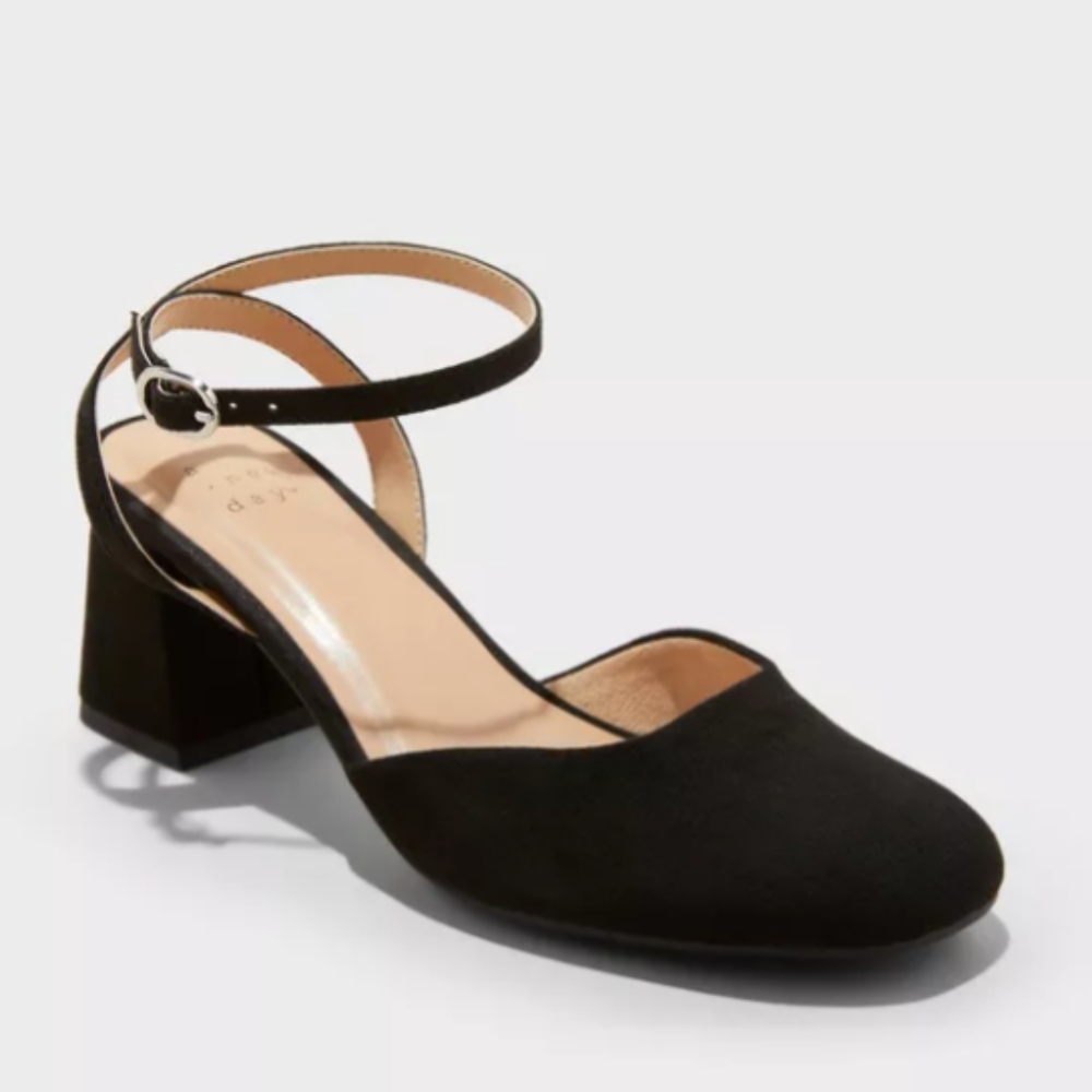 Elegant Black Women's Block Heel Shoes